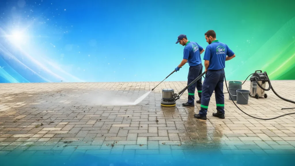 تنظيف انترلوك في العين