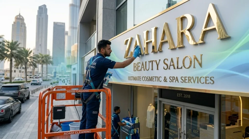 تنظيف اللوحات الإعلانية في أم القيوين