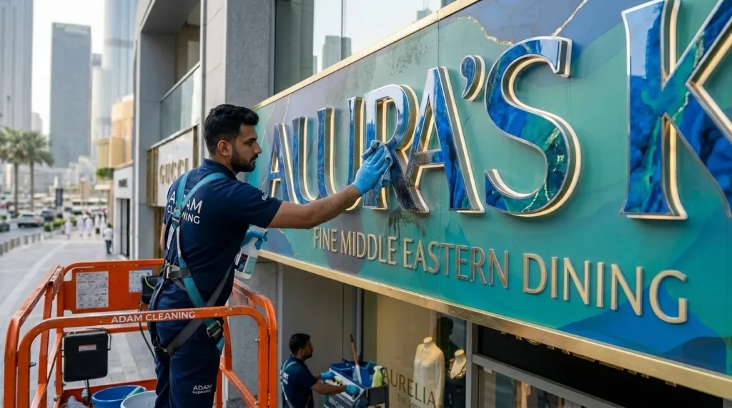 تنظيف اللوحات الإعلانية في أم القيوين
