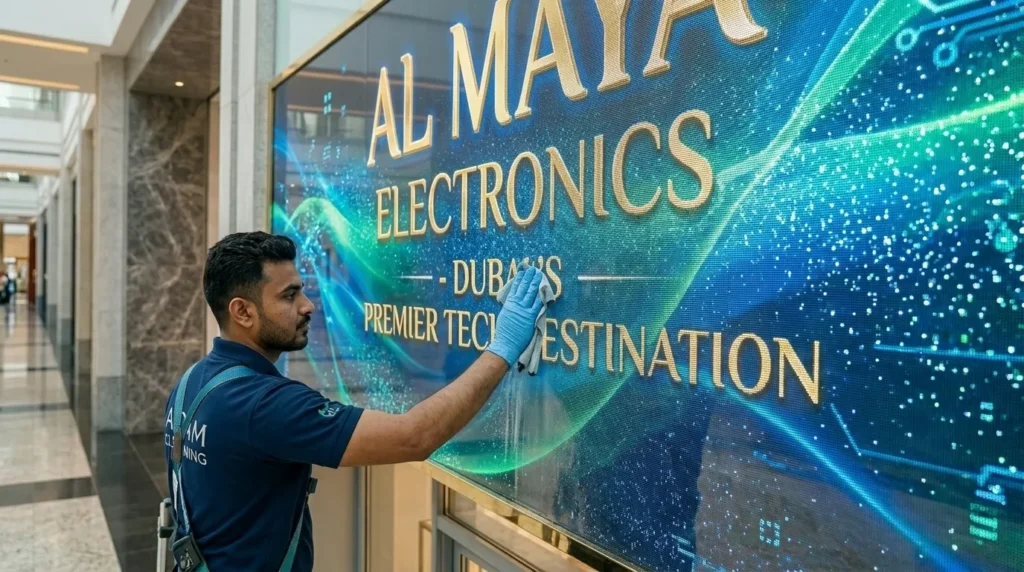 تنظيف اللوحات الإعلانية في العين