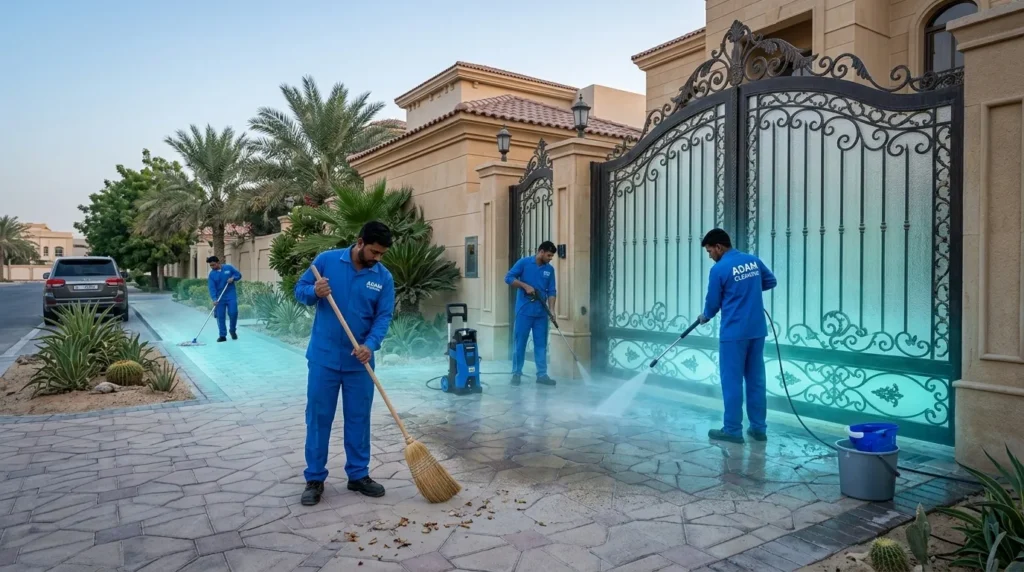 تنظيف حوش في أم القيوين