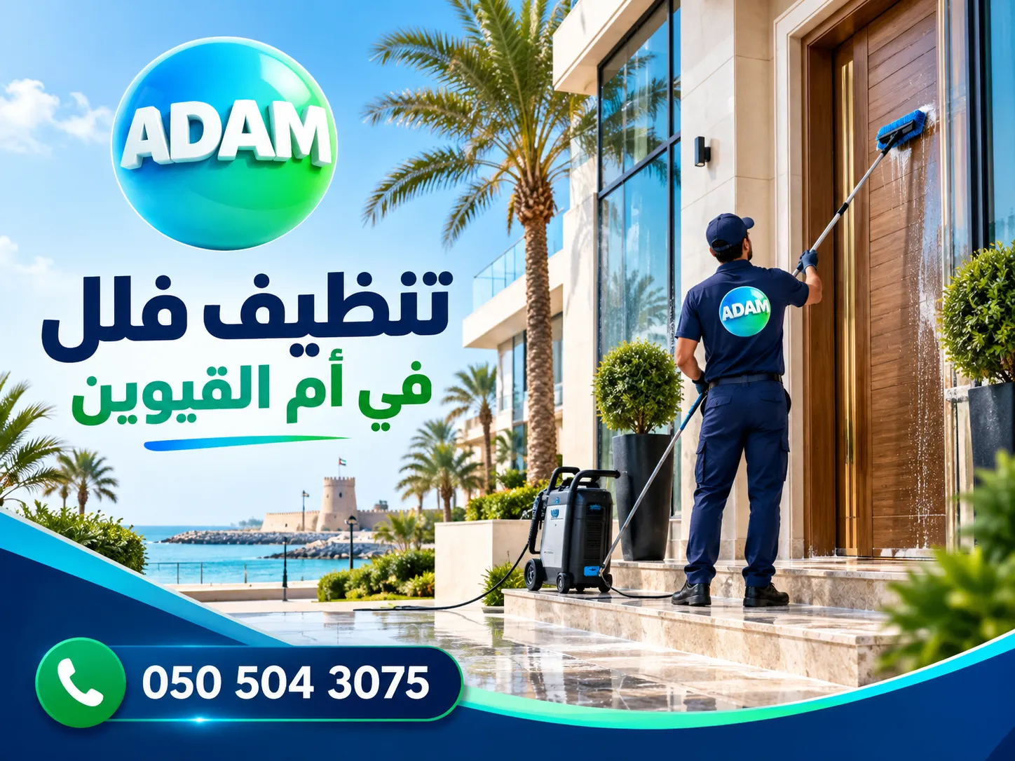 النتيجة النهائية لخدمة تنظيف فلل في أم القيوين بعد تنظيف الغرف والأرضيات