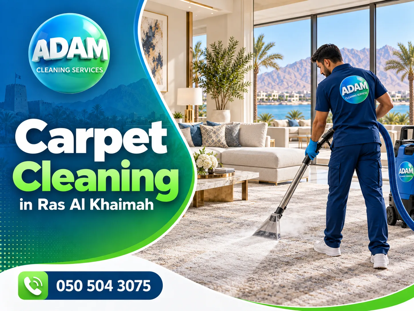 Professional Carpet Cleaning in Ras Al Khaimah by Adam Cleaning Services