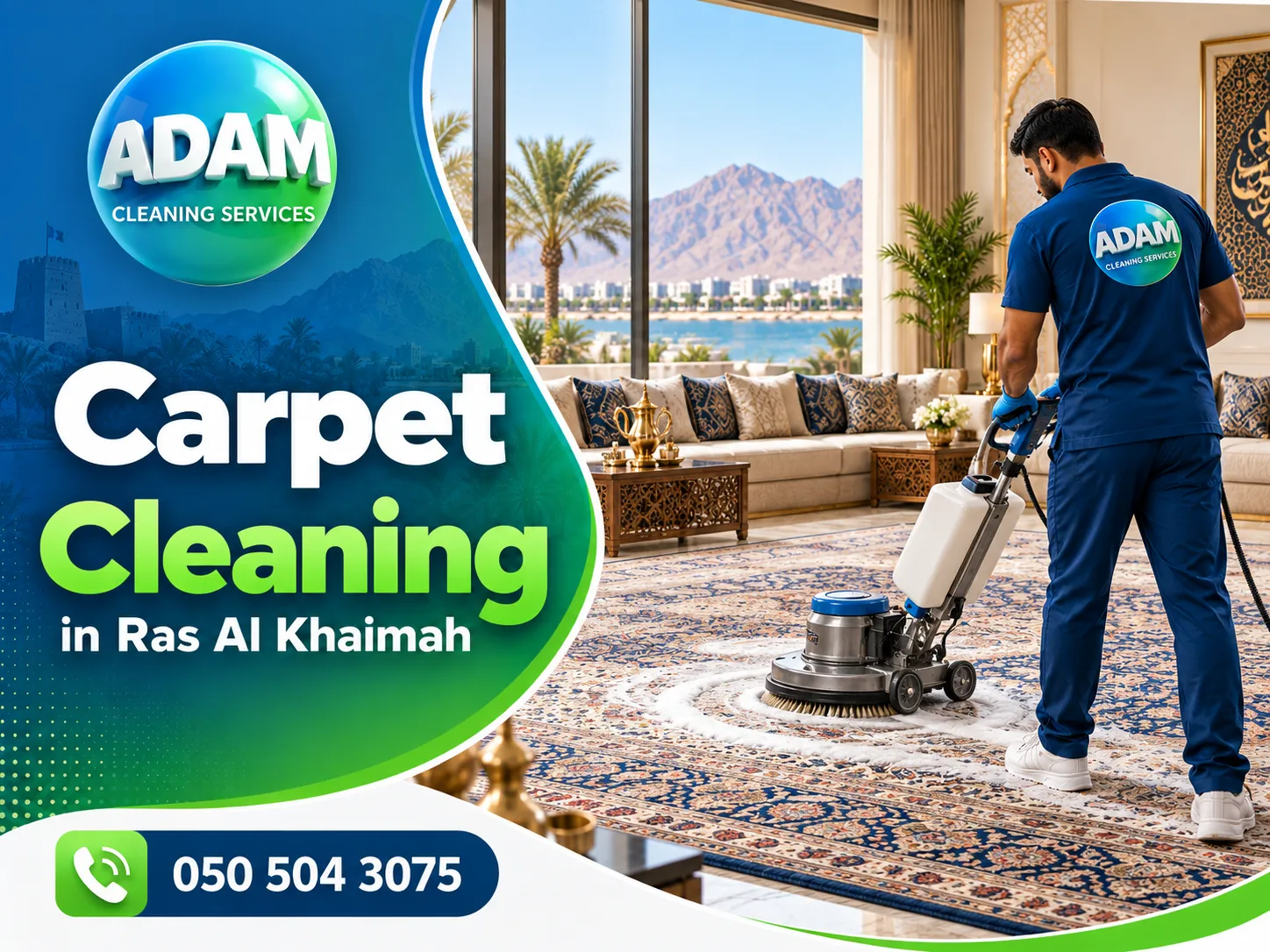 Deep Carpet Cleaning in Ras Al Khaimah with professional extraction equipment