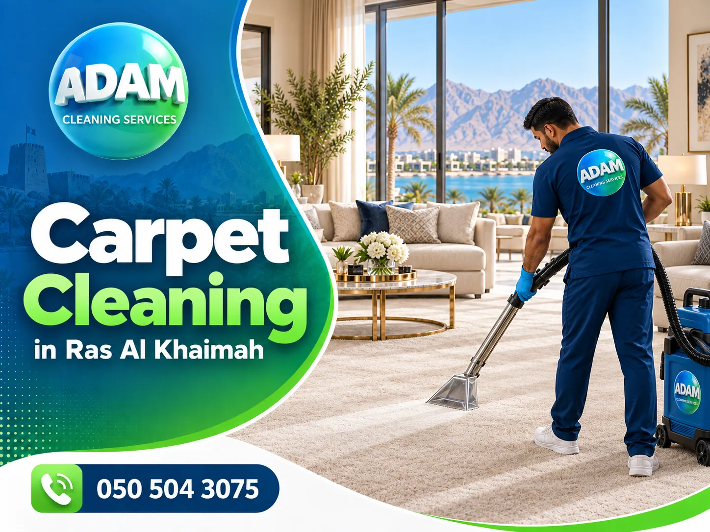 Carpet Cleaning in Ras Al Khaimah after professional deep cleaning and extraction