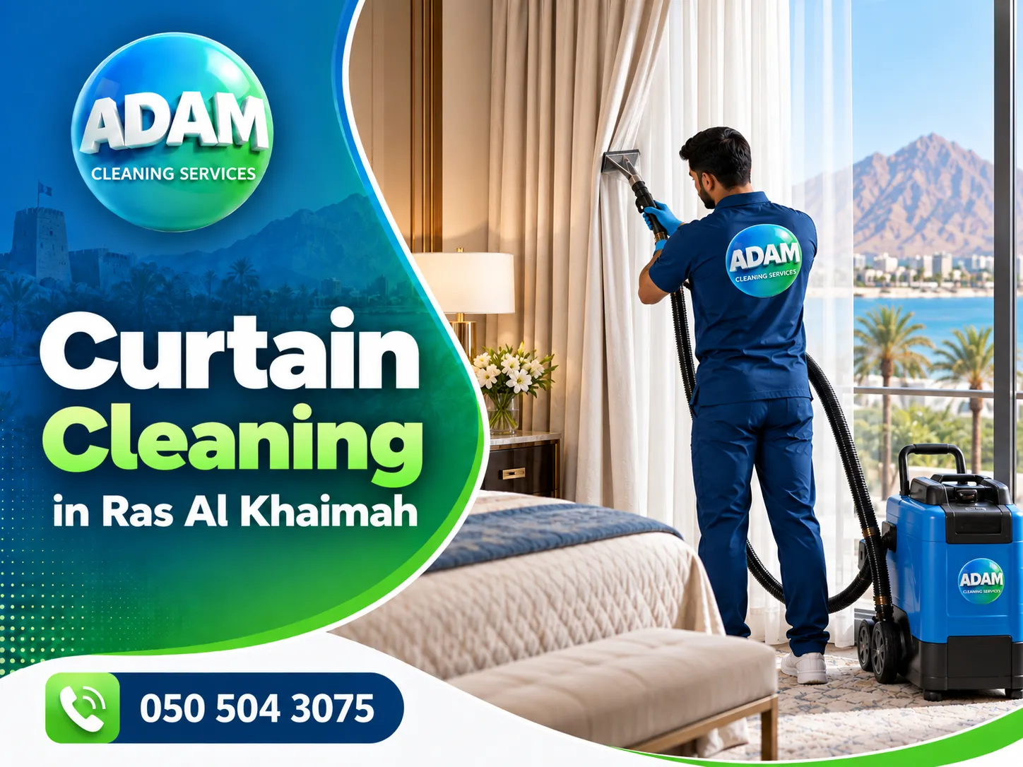 Stain treatment during Curtain Cleaning in Ras Al Khaimah