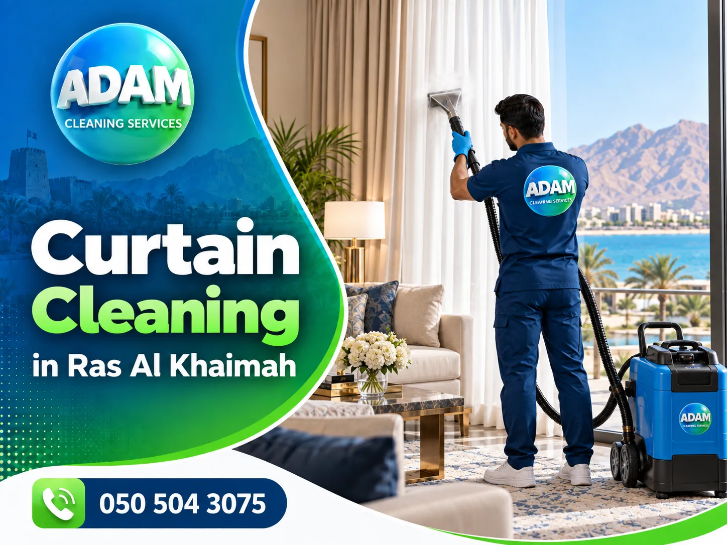 Curtain Cleaning in Ras Al Khaimah for villas apartments and homes