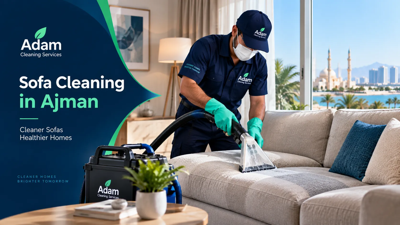 Professional Sofa Cleaning in Ajman by Adam Cleaning Services