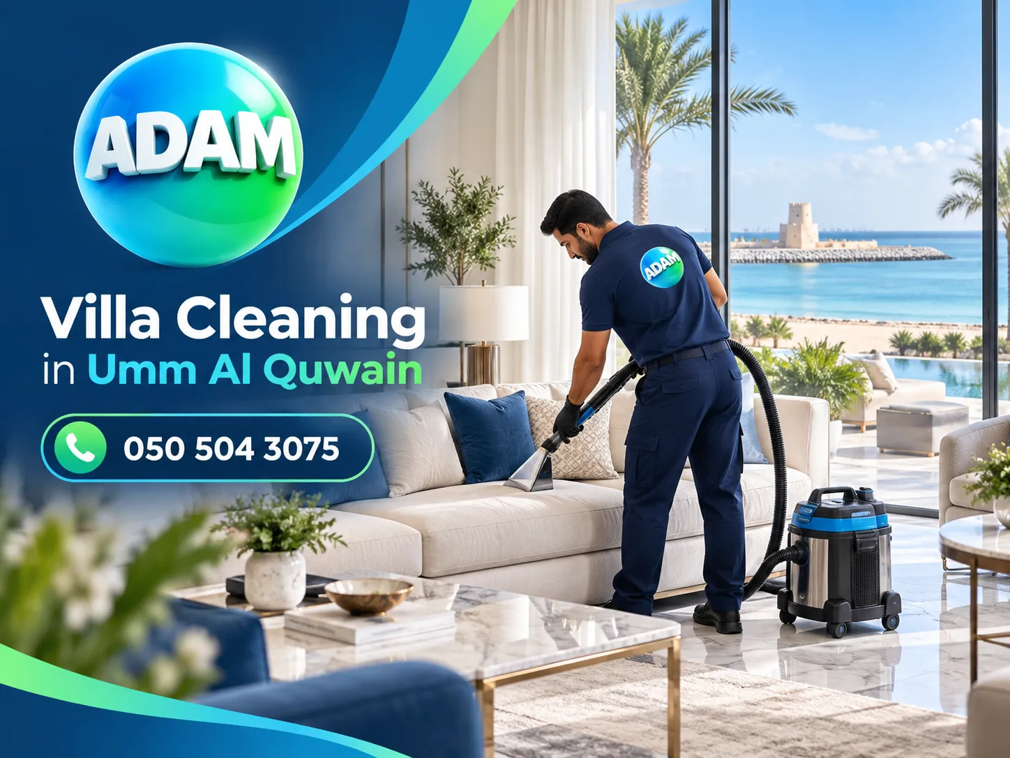 Deep Villa Cleaning in Umm Al Quwain by a professional cleaning team