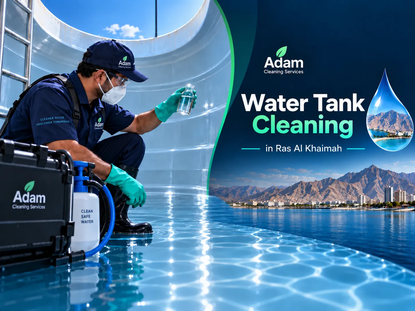 Water Tank Cleaning in Ras Al Khaimah for residential underground and rooftop water tanks