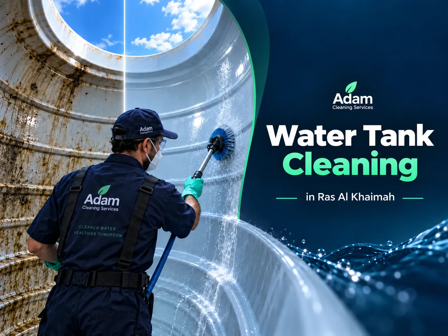 Water Tank Cleaning in Ras Al Khaimah for villa underground and rooftop tanks
